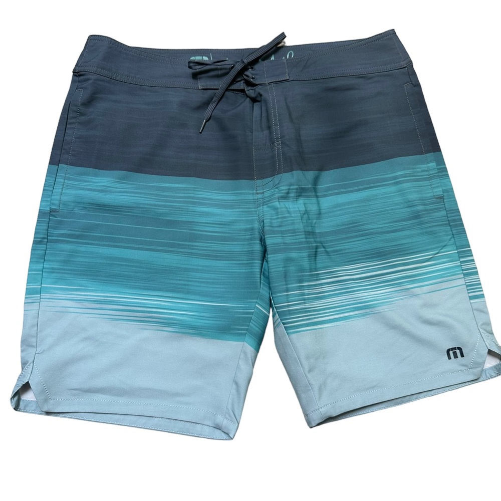 Travis Mathew Blue and Gray Board Shorts